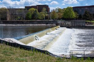 The Flint River in Flint, Michigan 