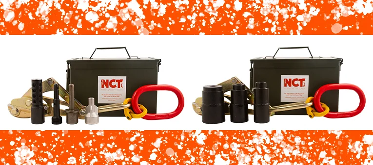 NCT Service Line Puller Kits shown side by side with all components for large and small kits